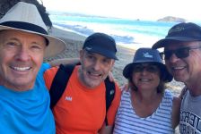 Garry Campbell, Pierre Drouin, Mikey (Ken’s wife) and Ken Golemba in Guaybitos Mexico, on the 1st of February at a place called kissing beach in Los Ayala just south of Guaybitos. We knew that they would be in Guaybitos at the same time as us for 4 days. 