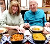 Sept 28: Patsy Gill and Bill Reimer having a curry lunch at Ken Gibson's.