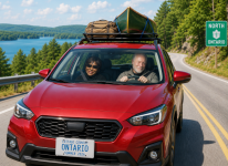 Viola Joyce Forde and Dan Philips on their way to  BALA, ONTARIO (on the MOON RIVER). It was hot but great!