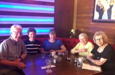 May 14 Apollo's Restaurant lunch following bowling.  Michael Taylor-Noonan, Eleanor Taylor-Noonan, Peggy Oldfield, Anne Mathisen and Sharon Spruston.