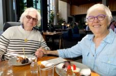 Odette and Nina, celebrate Odette's birthday over lunch on May 5